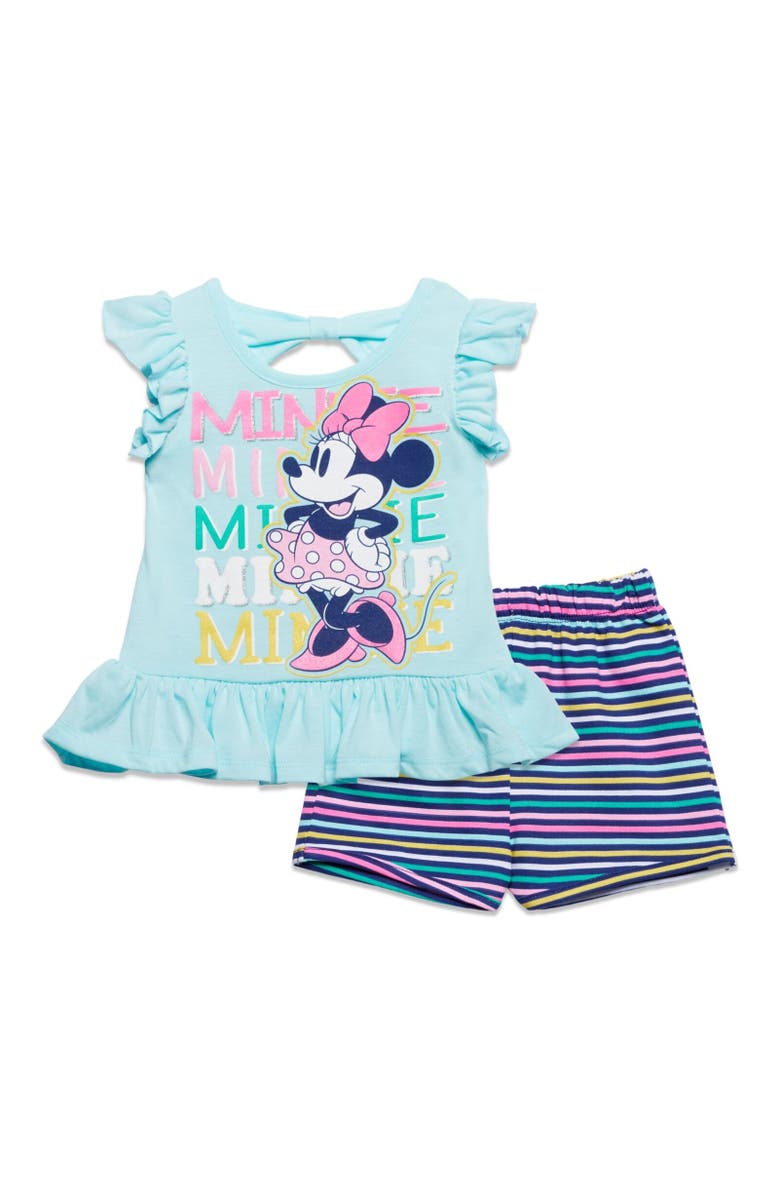 Disney Minnie Mouse Tank Top & French Terry Shorts Set, Main, color, Blue