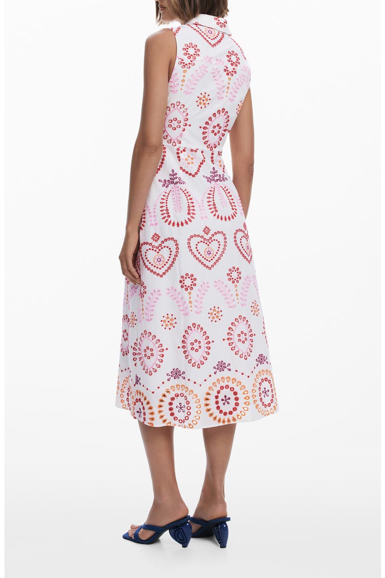 Embroidered Sleeveless Cotton Shirtdress, Alternate, color, PINK