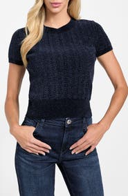 GUESS Marcie Short Sleeve Chenille Sweater