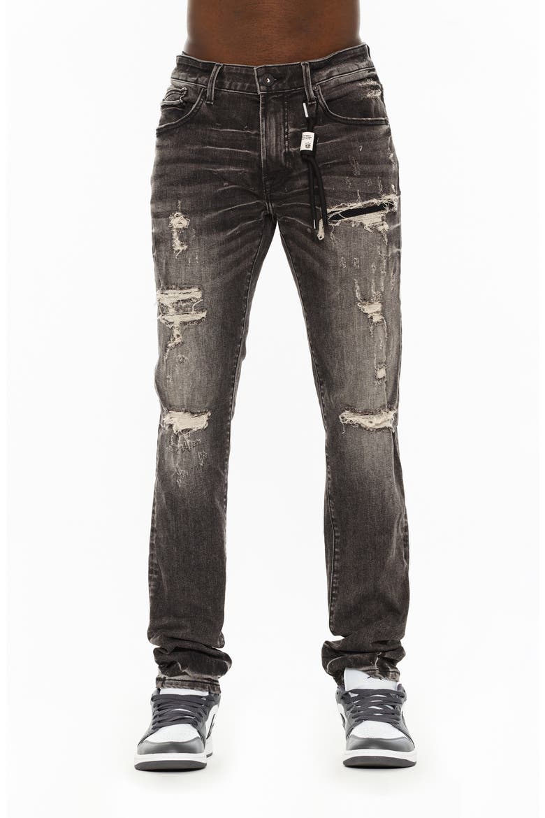 Rocker Ripped Slim Fit Straight Leg Jeans, Main, color, DODGE