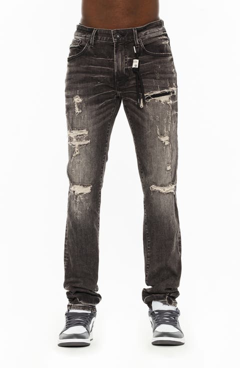 Rocker Ripped Slim Fit Straight Leg Jeans (Dodge)