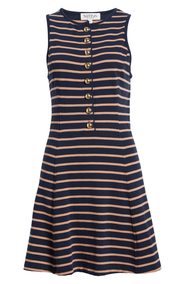 Nation LTD Jayna Stripe Sleeveless Fit & Flare Minidress, Alternate, color, Latte Stripe