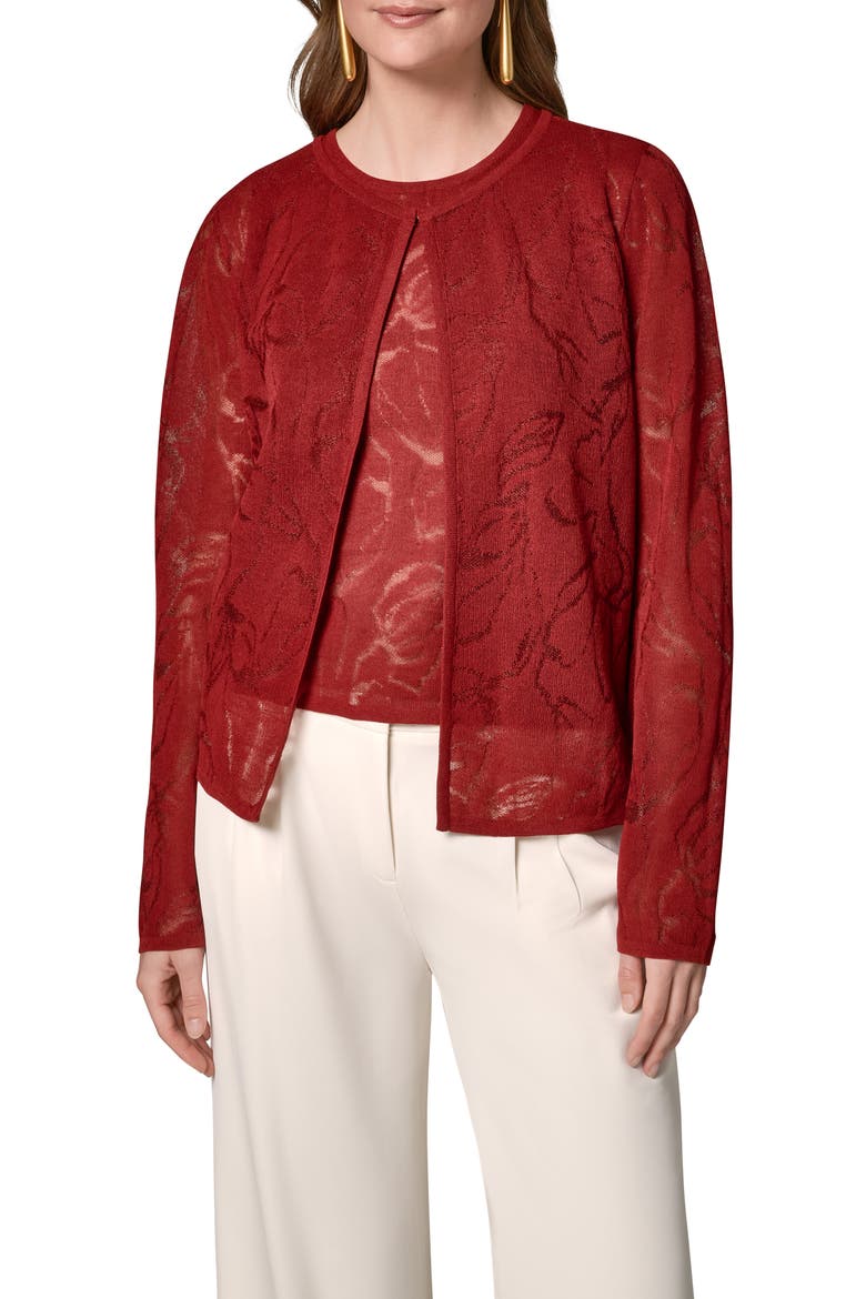 Textured Floral Cardigan, Main, color, SUNBAKED