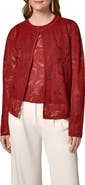 Donna Karan New York Textured Floral Cardigan