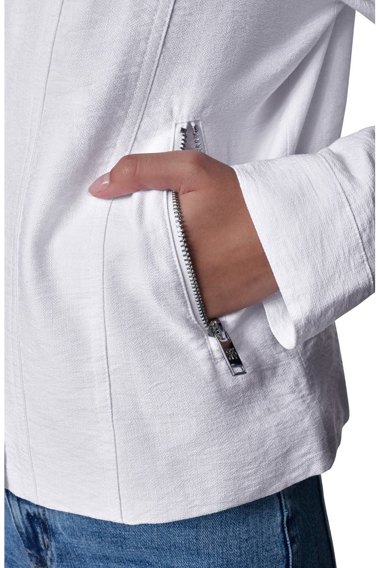 Crinkle Snap Front Jacket, Alternate, color, WHITE