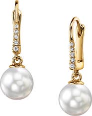 The Pearl Source South Sea Pearl & Diamond Susan Earrings