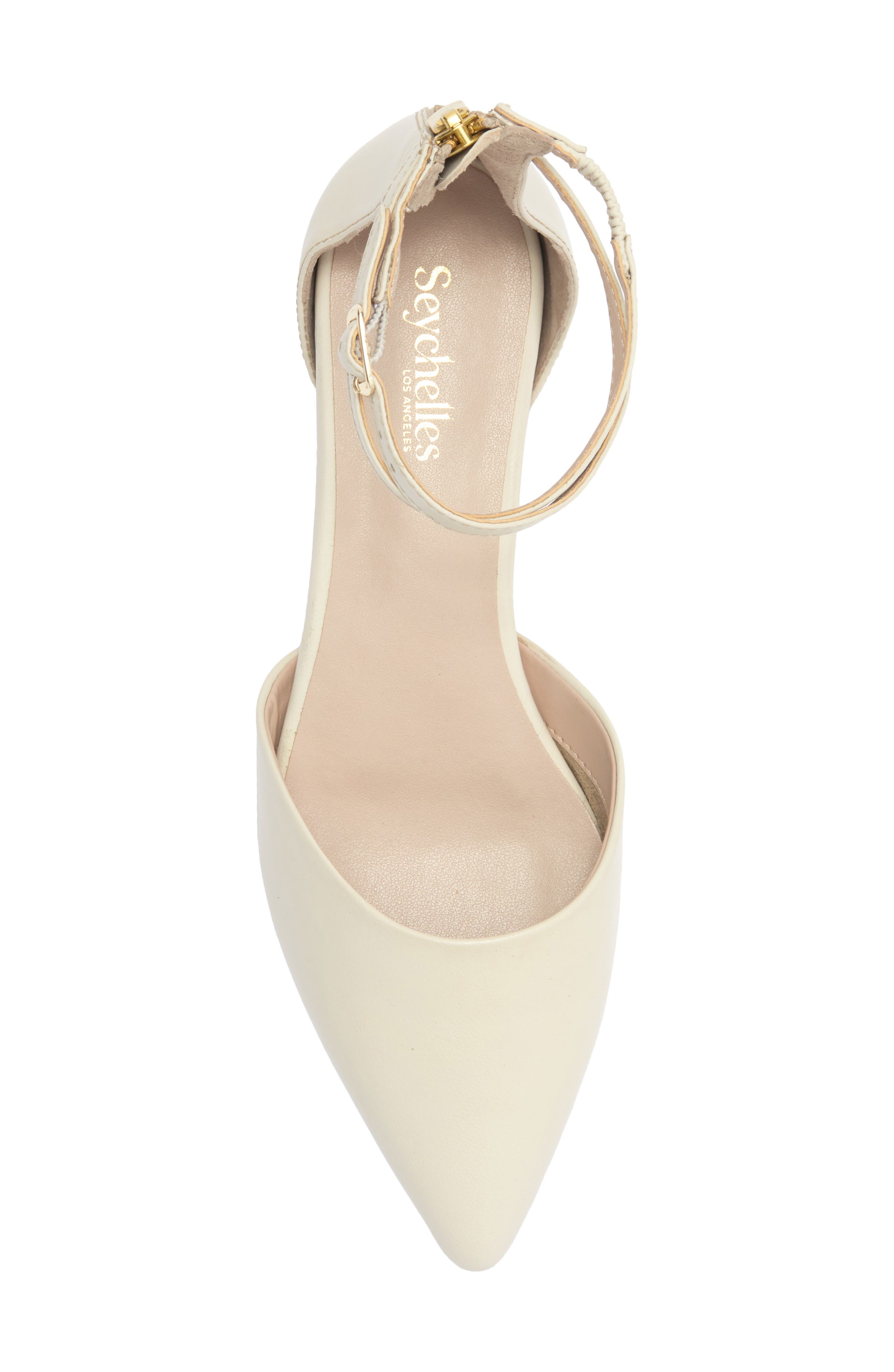 Seychelles Ankle Strap d'Orsay Pointed Toe Flat, Alternate, color, Off White