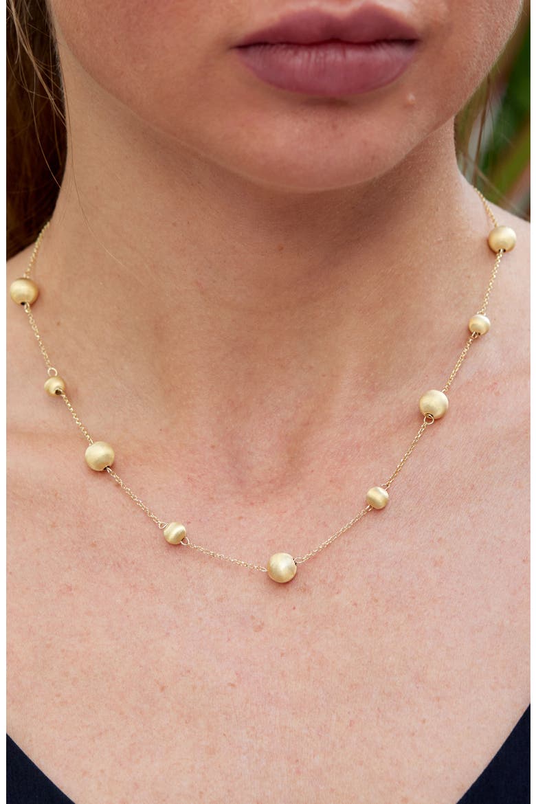 Satinato Station Necklace, Alternate, color, YELLOW GOLD