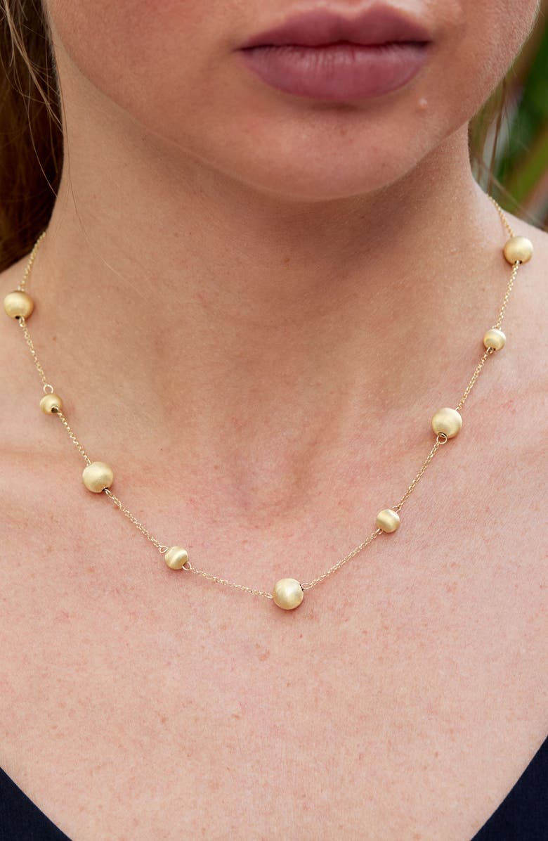 SAVVY CIE JEWELS Satinato Station Necklace, Alternate, color, Yellow Gold