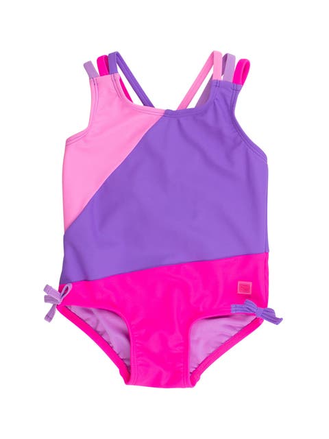 UPF50+ Sun Protected Color Block Cross-Back One Piece Swimsuit (Baby)