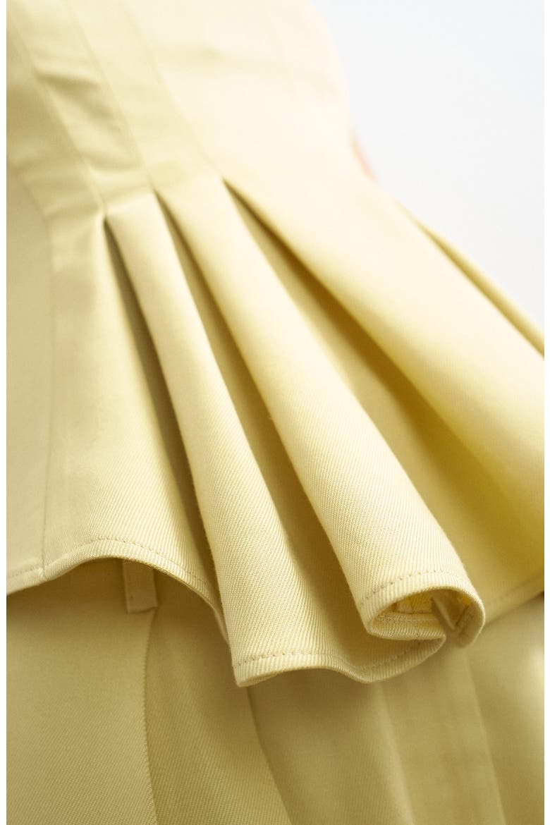 Pleated Peplum Top, Alternate, color, YELLOW