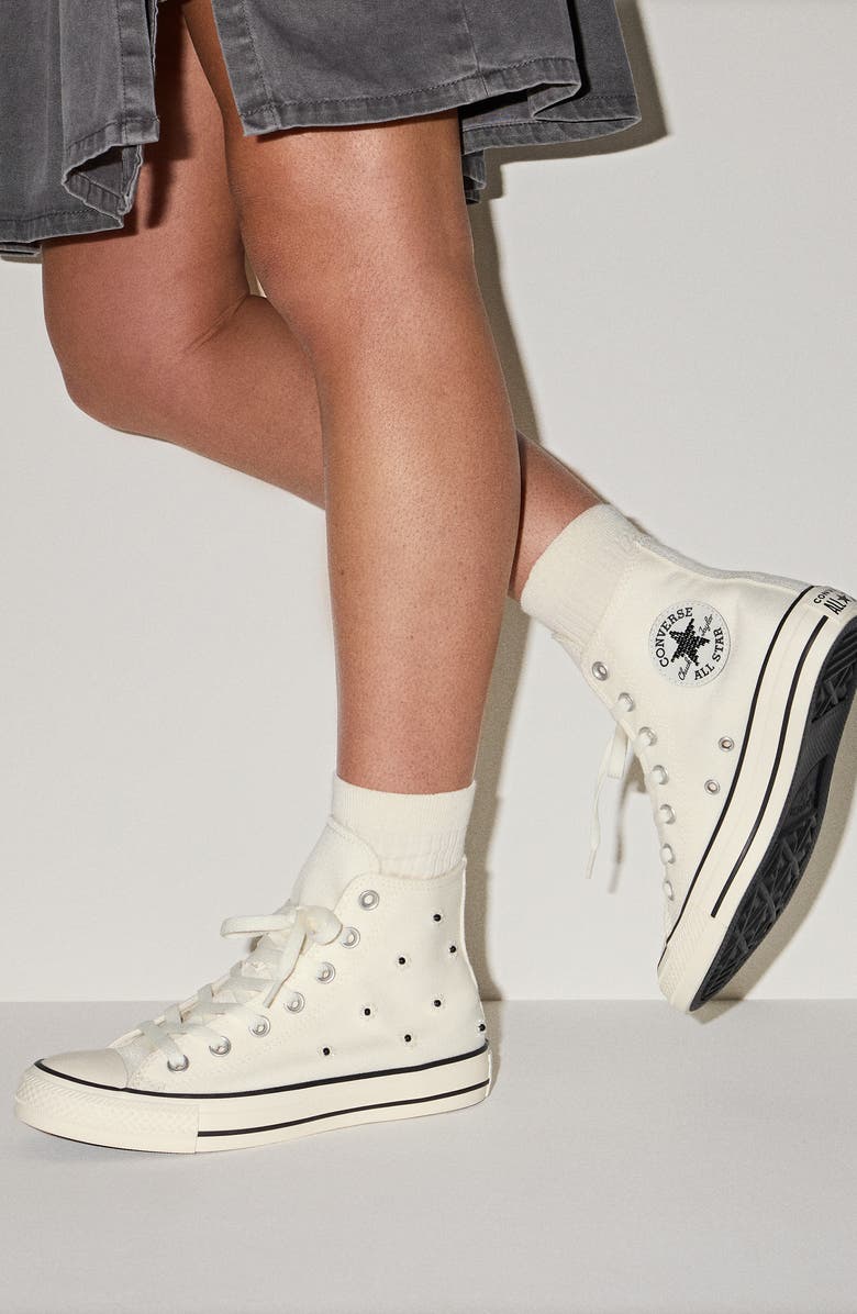 Converse Chuck Taylor<sup>®</sup> All Star<sup>®</sup> Beaded Low Top Sneaker, Alternate, color, Egret/ Black/ Egret
