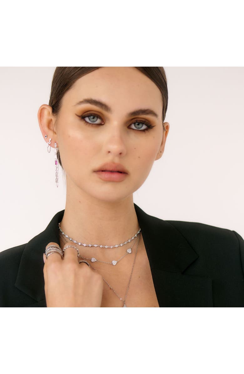 Mazin Jewels Genessis Chain Earring, Alternate, color, Silver