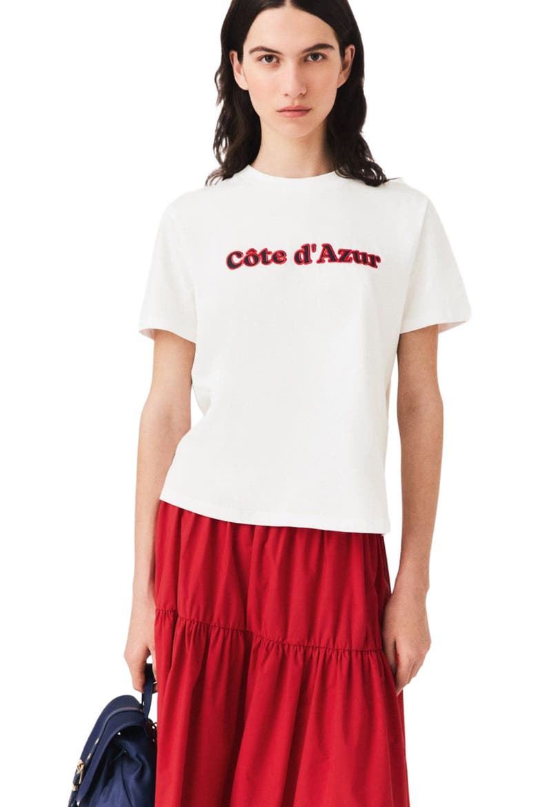 T-shirt with embroidery, Alternate, color, White