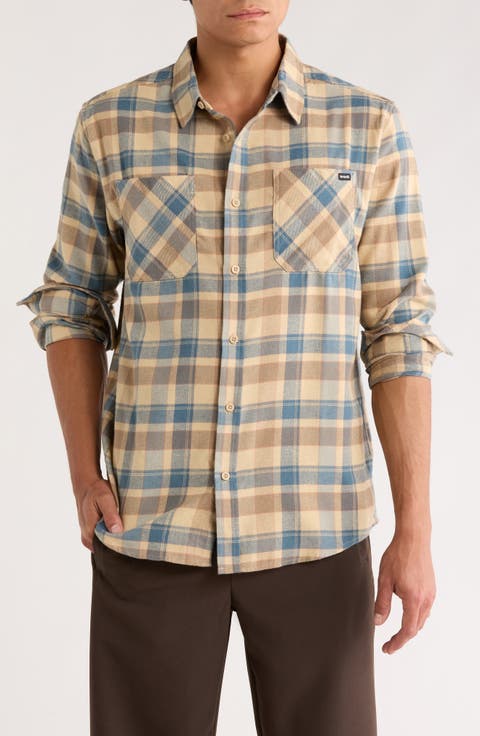 Plaid Flannel Button-Up Shirt