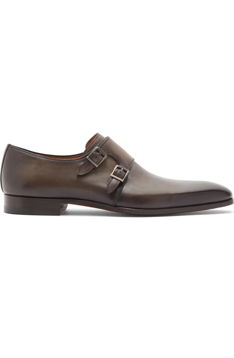 Magnanni Remo Double Monk Strap Loafer, Alternate, color, Grey