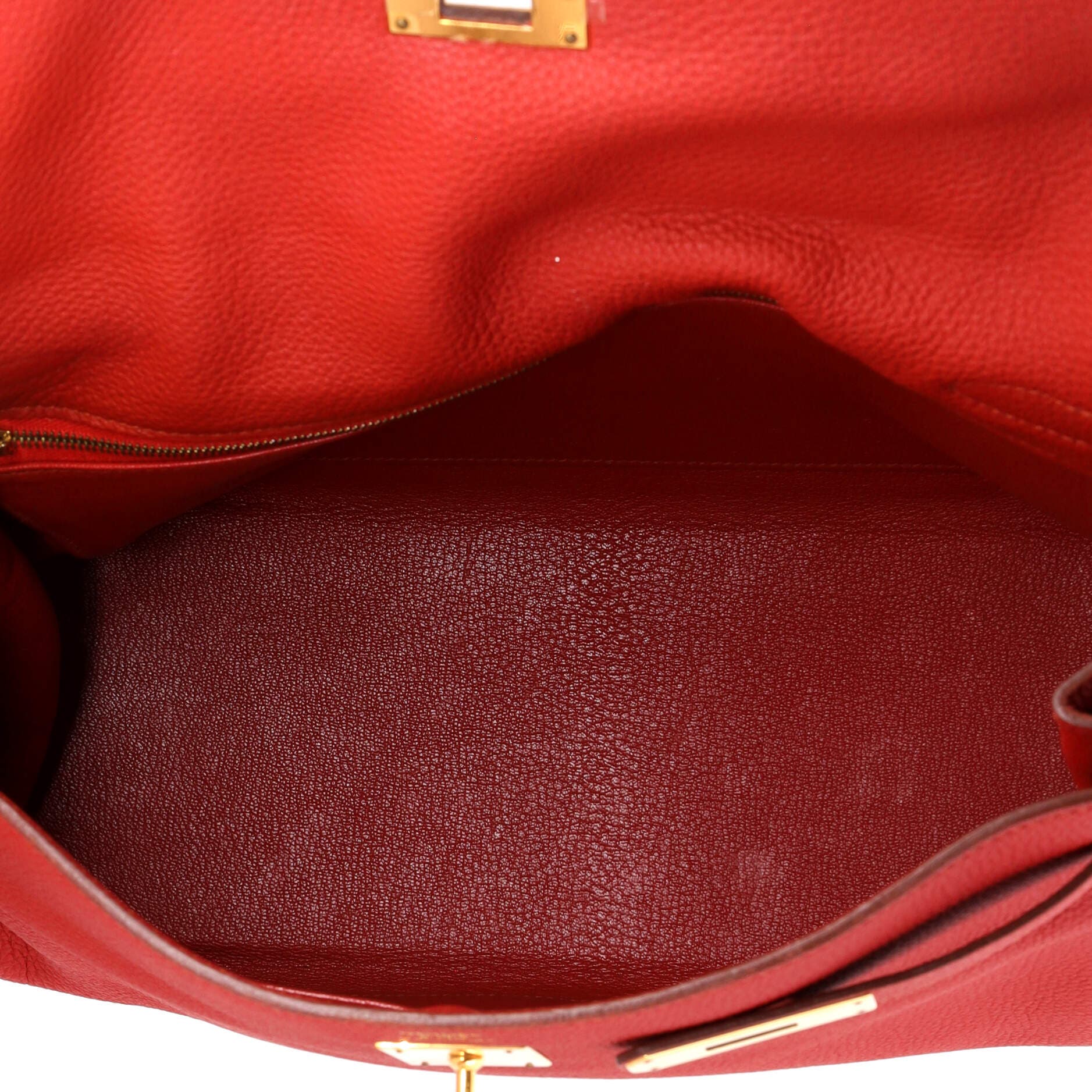 Pre-Owned Hermes Kelly Handbag Red Togo with Gold Hardware 32, Alternate, color, Vermillon