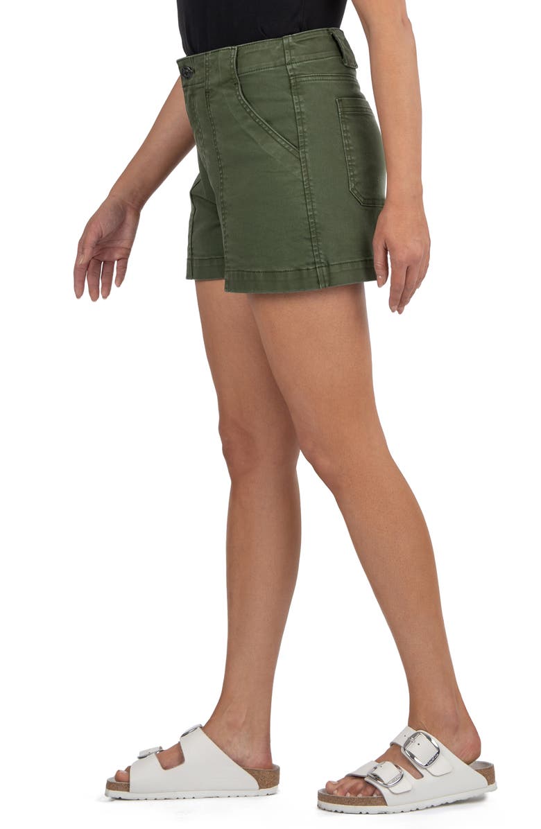 KUT from the Kloth Jane High Waist Denim Shorts, Alternate, color, Olive
