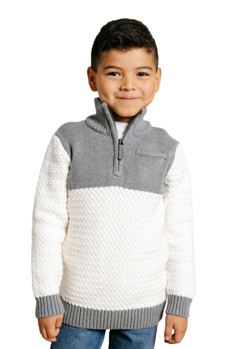 Hope & Henry Boys' Organic Colorblock Half Zip Sweater, Kids, Main, color, 