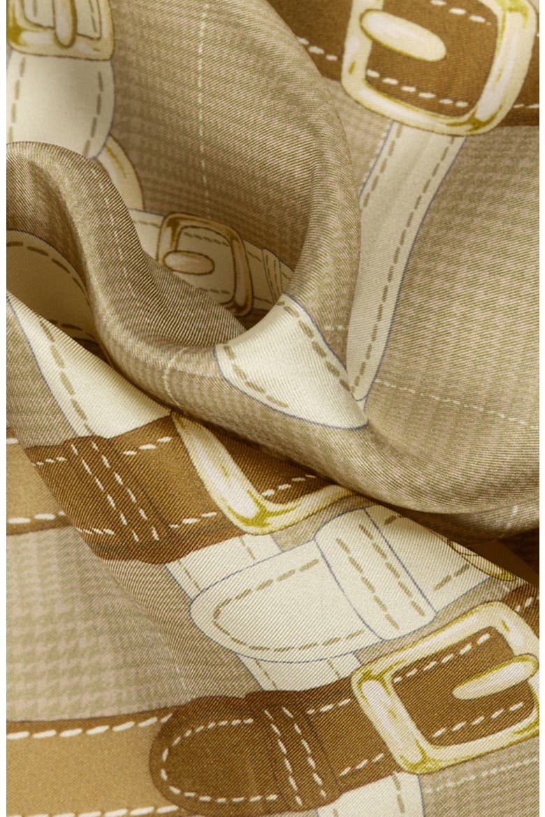 Equestrian Silk Square Scarf, Alternate, color, LAUREN CAMEL
