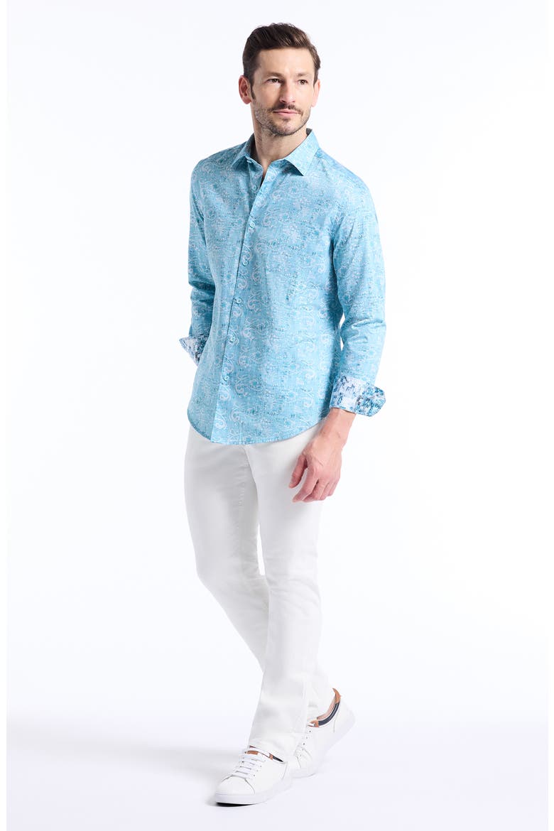 Long Sleeve Button-Up Shirt, Alternate, color, LIGHT BLUE