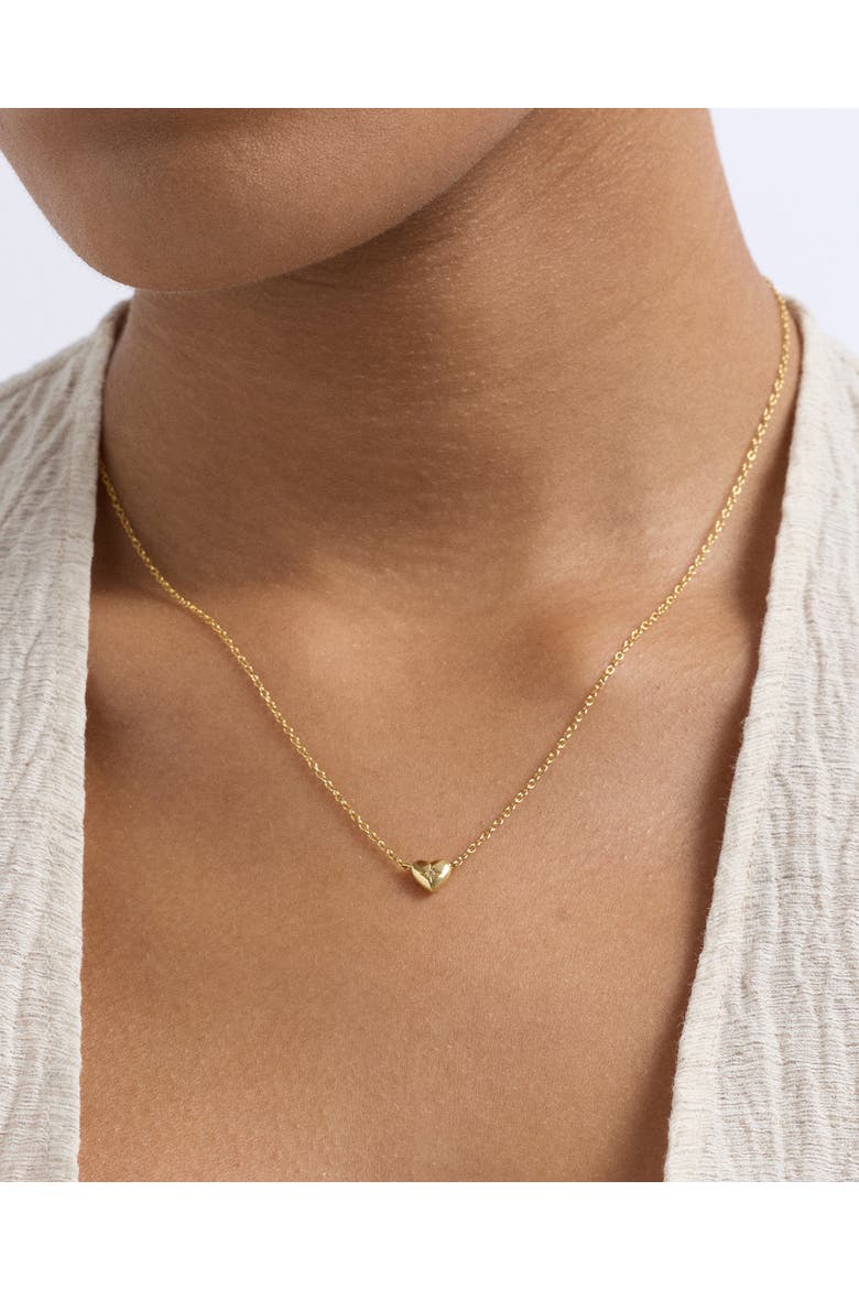 Gold Biography Mini Heart Necklace, Alternate, color, Gold