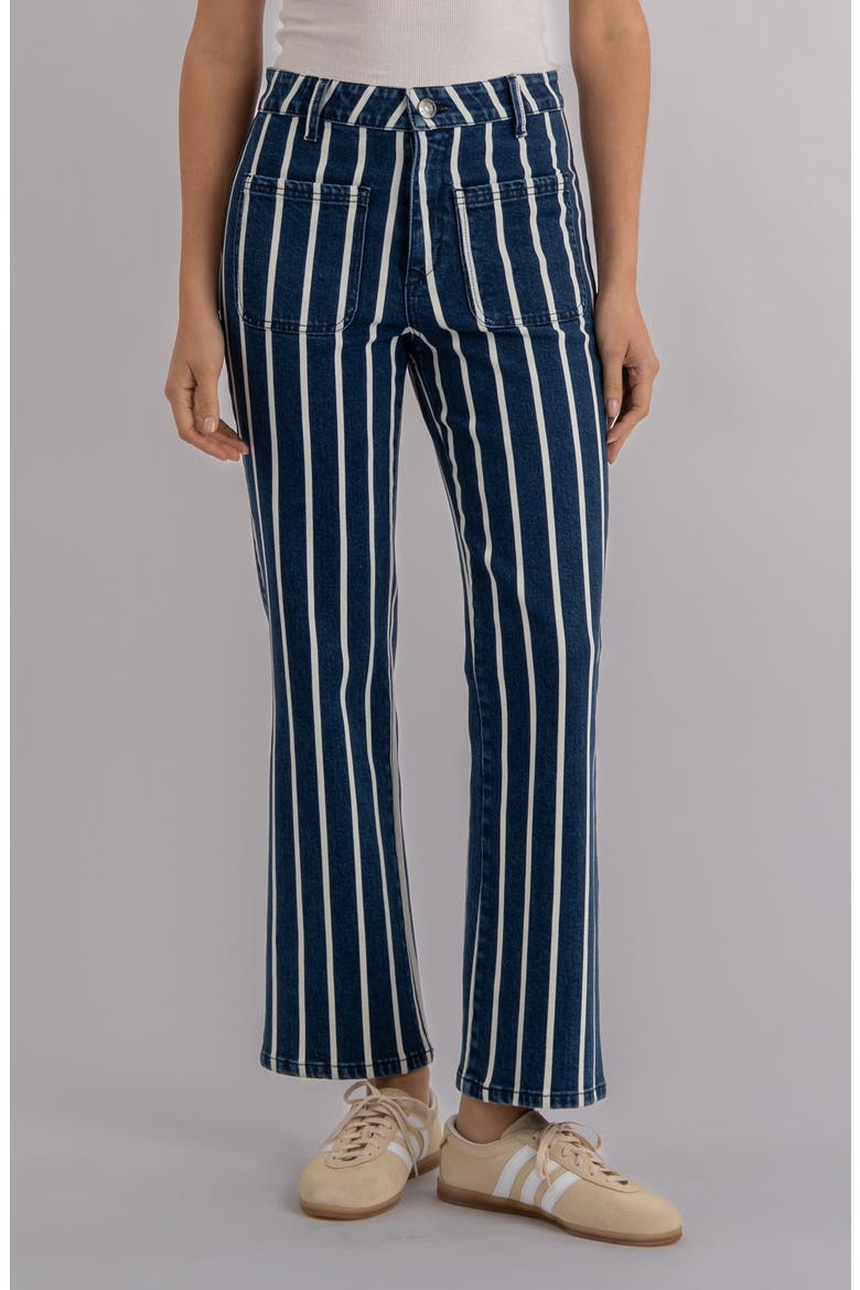 Kelsey High Waist Kick Flare Jeans, Main, color, INDIGO/ WHITE