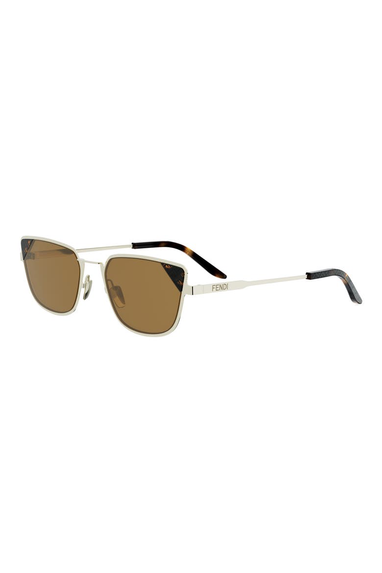 Signature 53.7mm Rectangular Sunglasses, Alternate, color, GOLD / ROVIEX