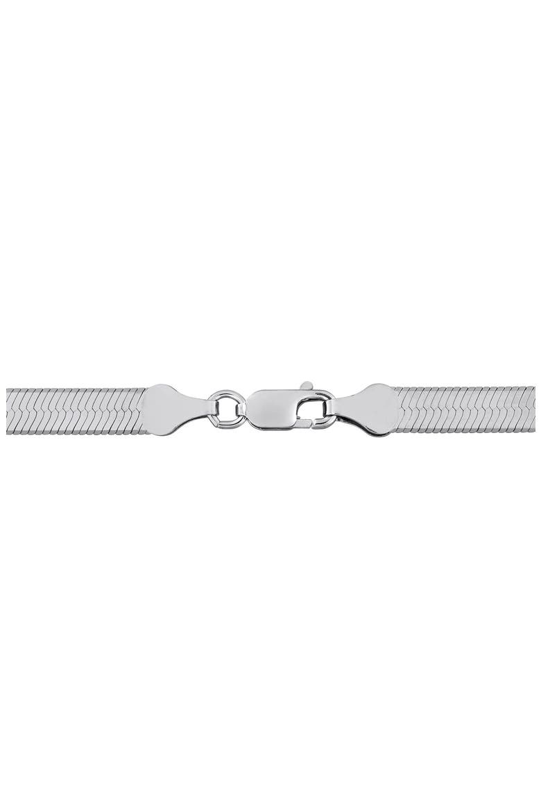 Herringbone Chain Necklace, Alternate, color, SILVER