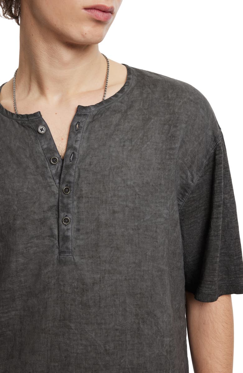 John Varvatos Dyer Regular Fit Linen Henley Shirt, Alternate, color,