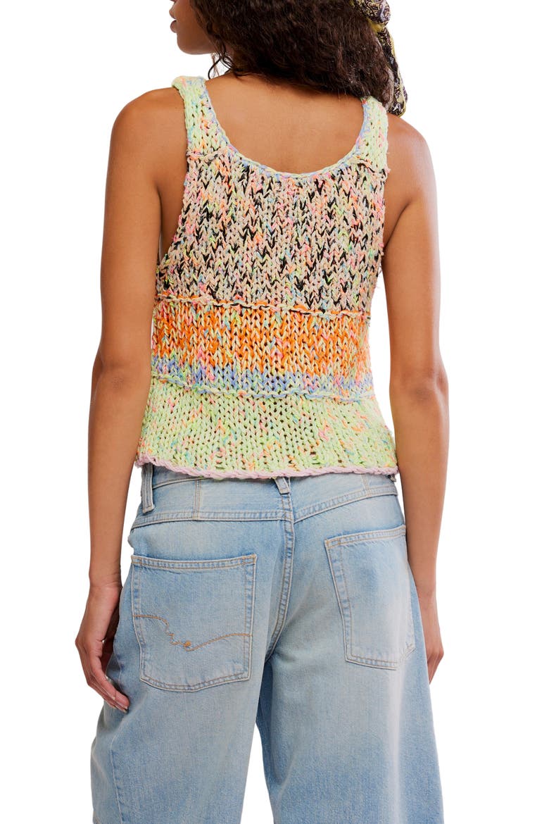 Flea Market Crop Marled Cotton Blend Sweater, Alternate, color, GREEN COMBO