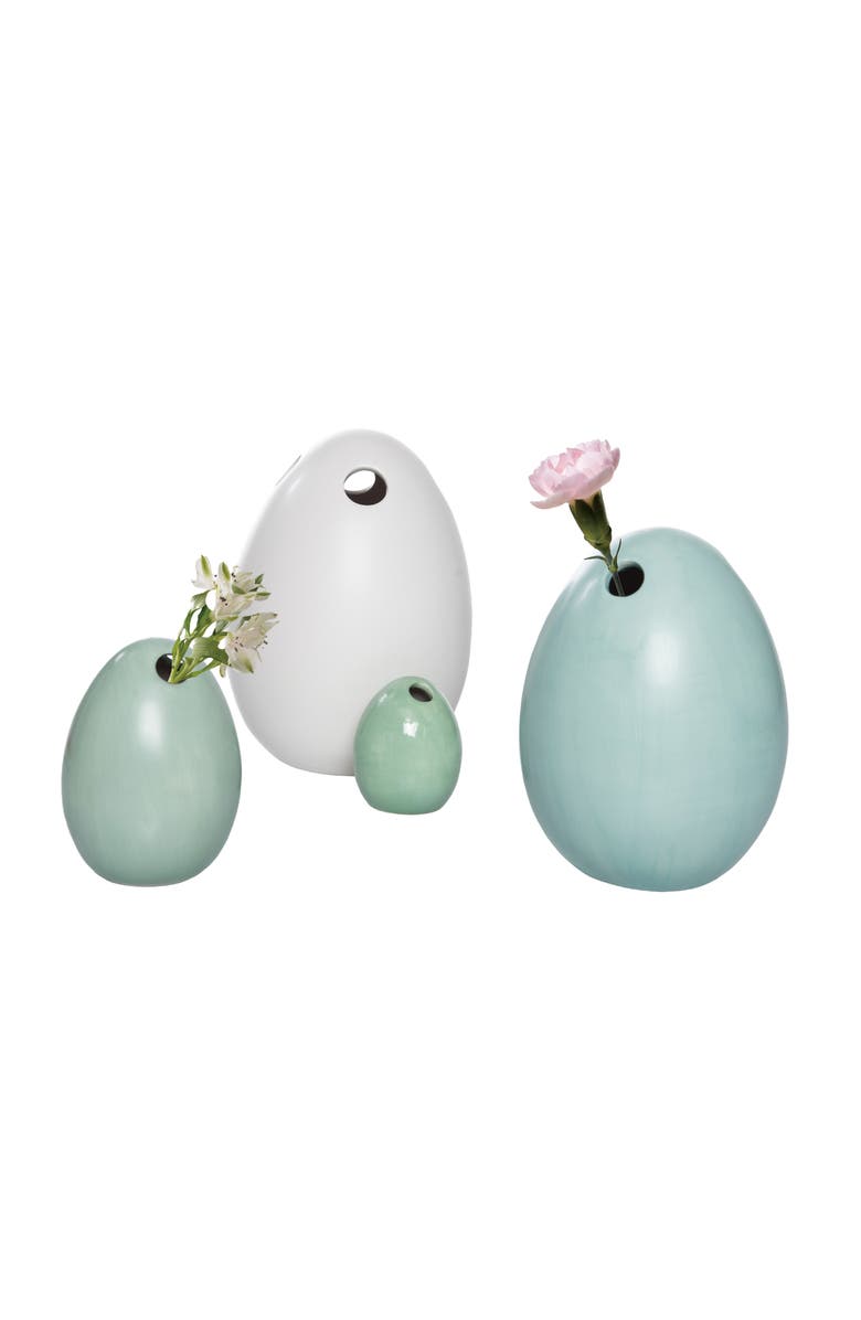 Transpac Ceramic Egg Vases Set of 4 Multicolored for Floral Display and Home Decor, Main, color, Multicolored