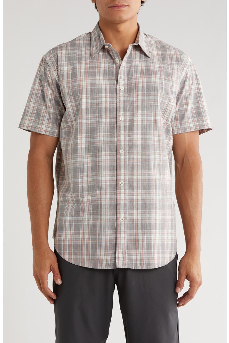 Yarn Dye Cotton Button-Up Shirt, Main, color, MARDRE GREY