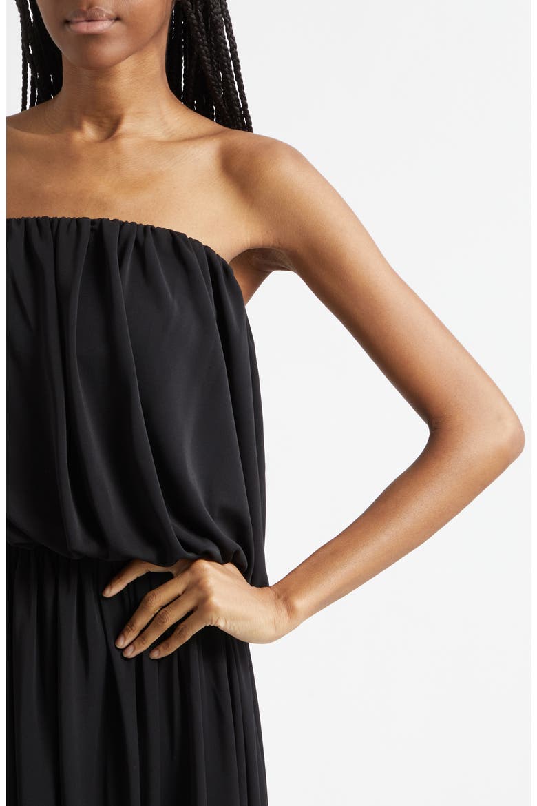 Calden Strapless Bubble Hem Top, Alternate, color, BLACK