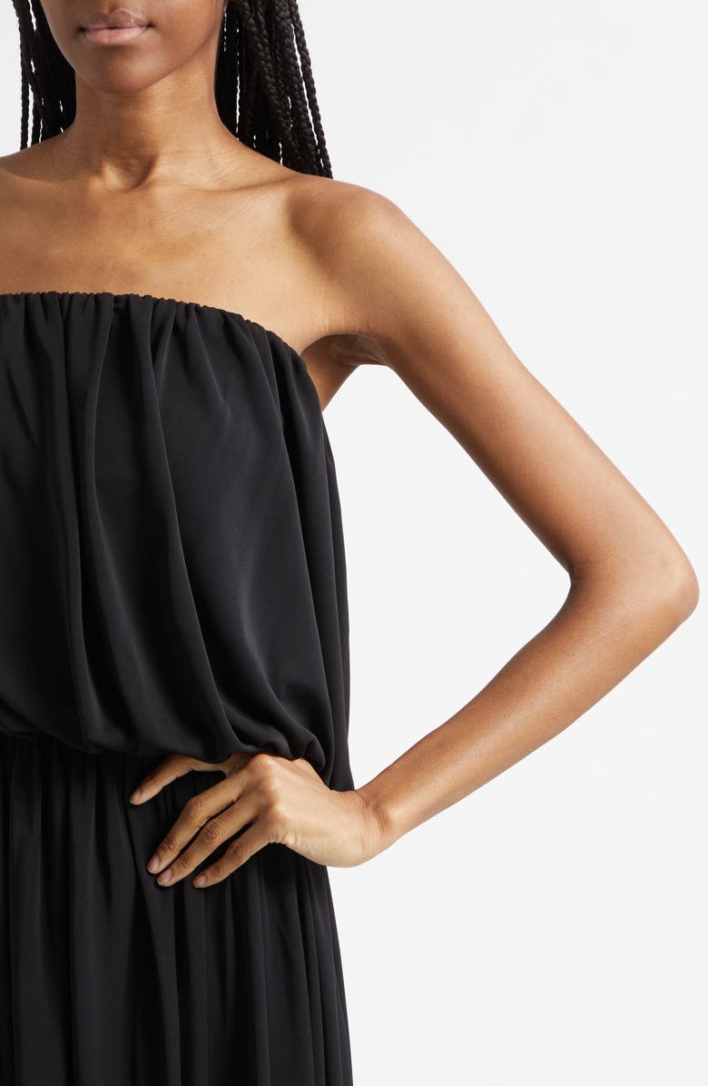 Cinq à Sept Calden Strapless Bubble Hem Top, Alternate, color, Black