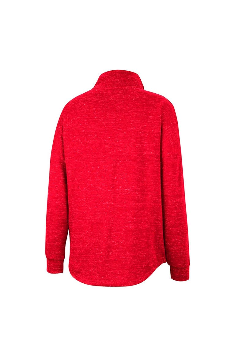 Women's Colosseum Scarlet Nebraska Huskers Natalie Speckled Quarter-Snap Top, Alternate, color, Scarlet