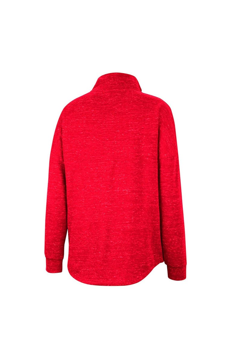 COLOSSEUM Women's Colosseum Scarlet Nebraska Huskers Natalie Speckled Quarter-Snap Top, Alternate, color, 