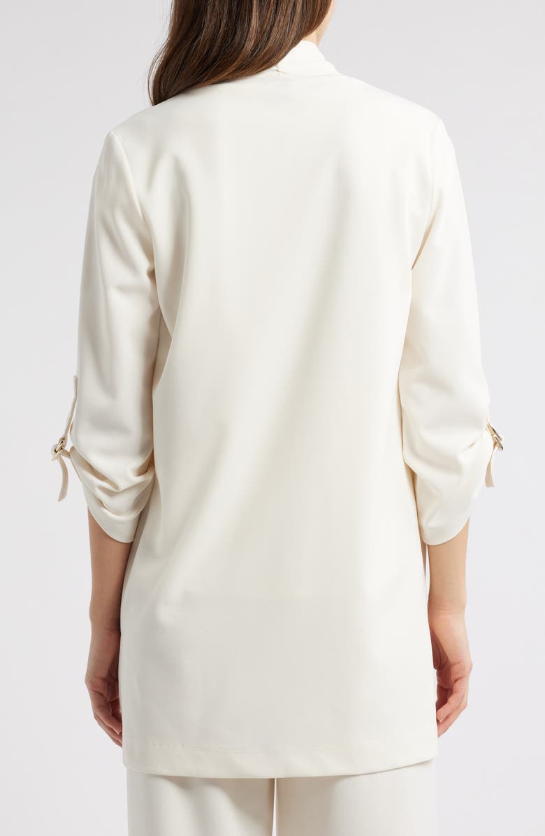 Anne Klein Cool Crepe Open Front Jacket, Alternate, color, White Dove