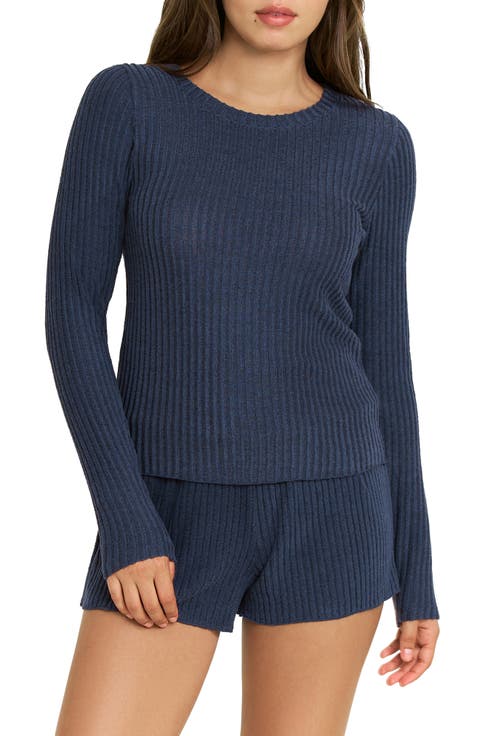 Dream Cloud Ribbed Long Sleeve Pajama Top