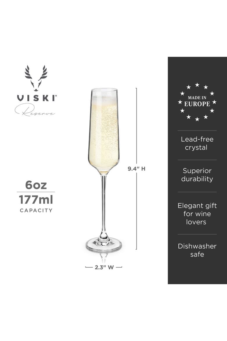 Reserve Inez Crystal Champagne Flutes Set of 4, Alternate, color, Clear