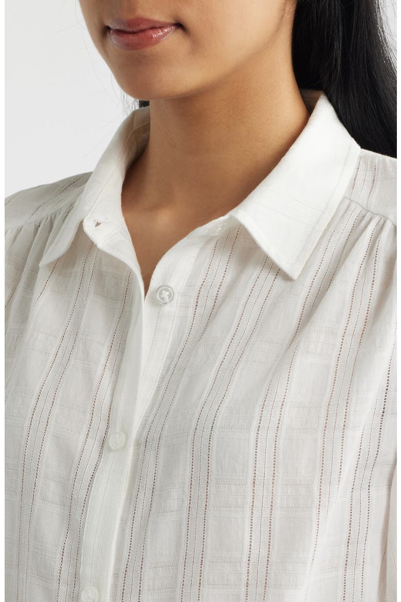 Balloon Sleeve Button-Up Shirt, Alternate, color, BRIGHT WHITE