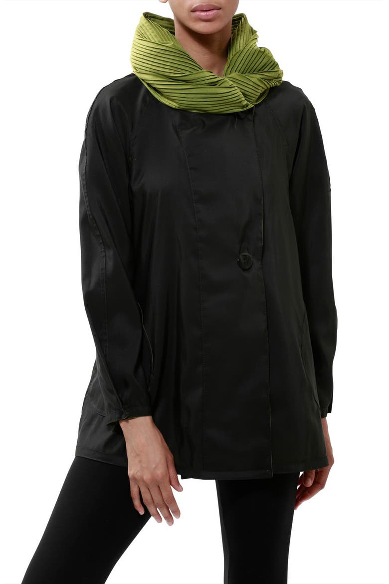 Mini Donatella Reversible Hooded Raincoat, Alternate, color, GREEN BLACK