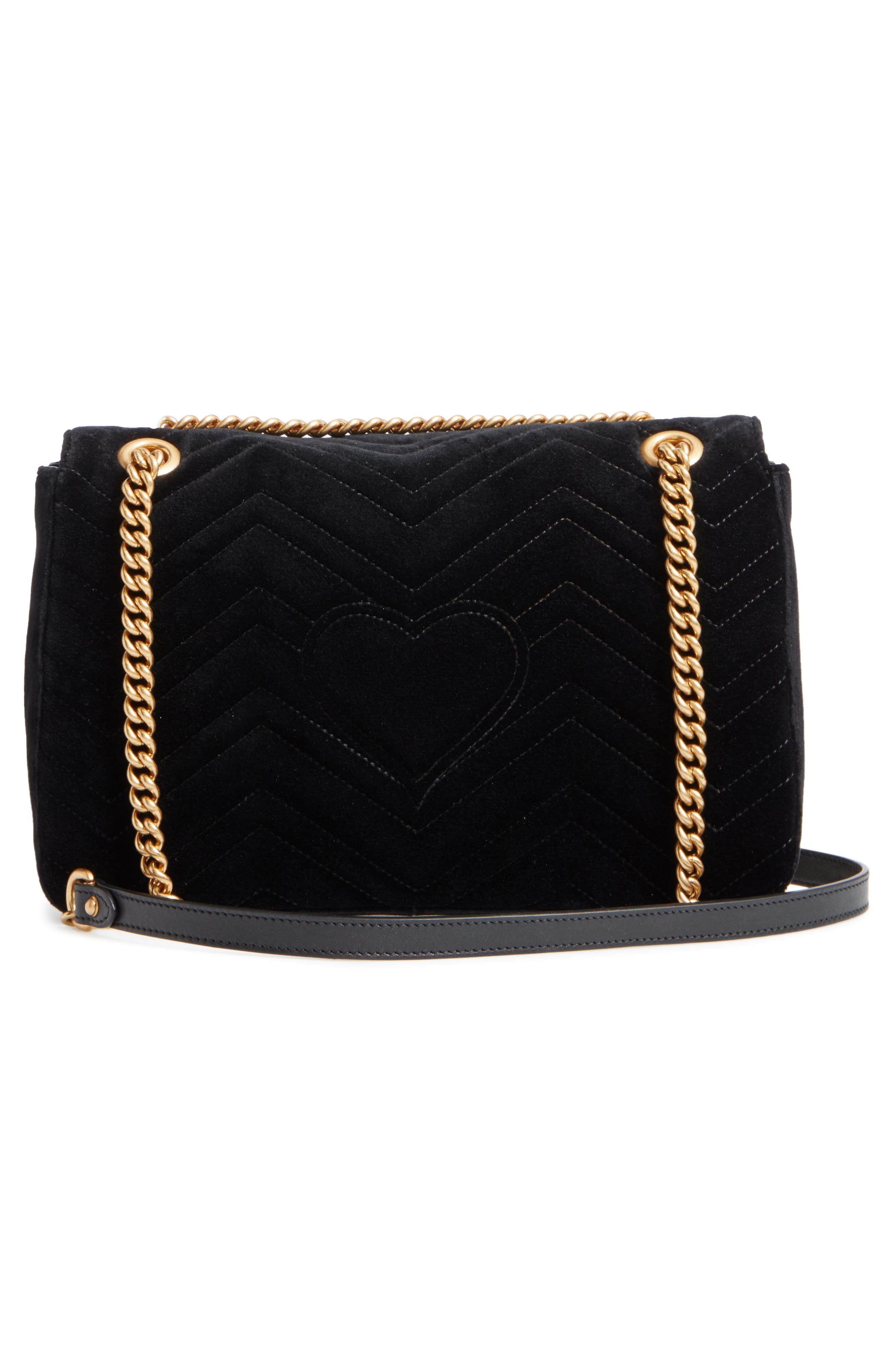 Gucci Medium GG Marmont 2.0 Matelassé Velvet Shoulder Bag, Alternate, color, 