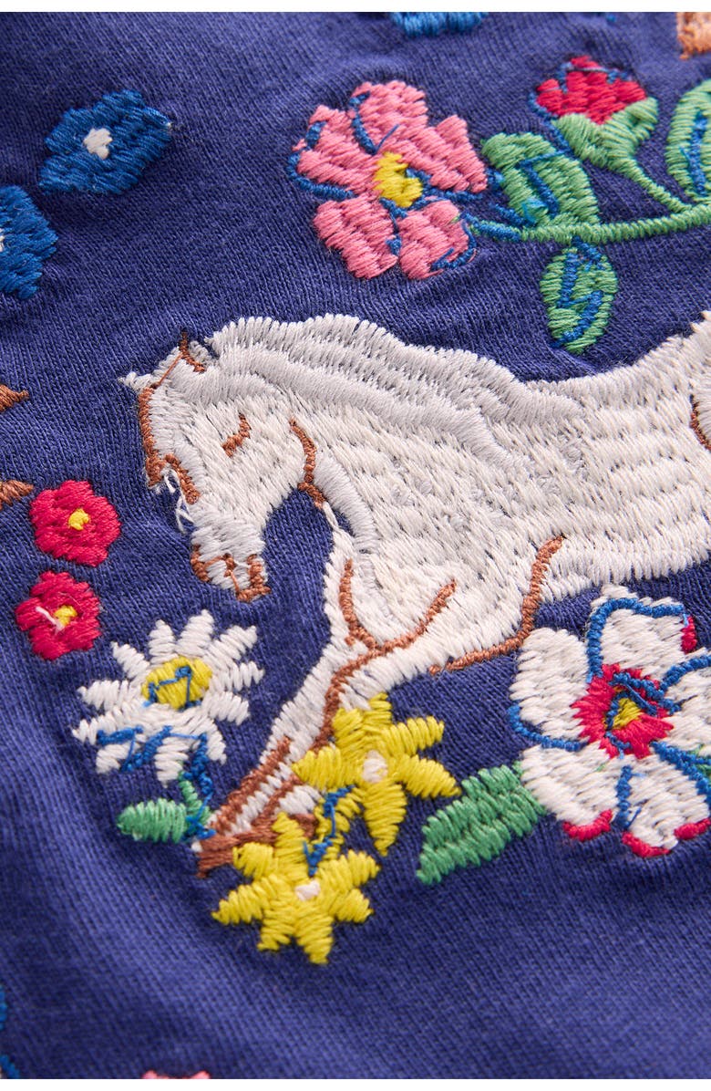 Mini Boden Kids' Embroidered Tunic & Leggings Set, Alternate, color, Horse Embroidery