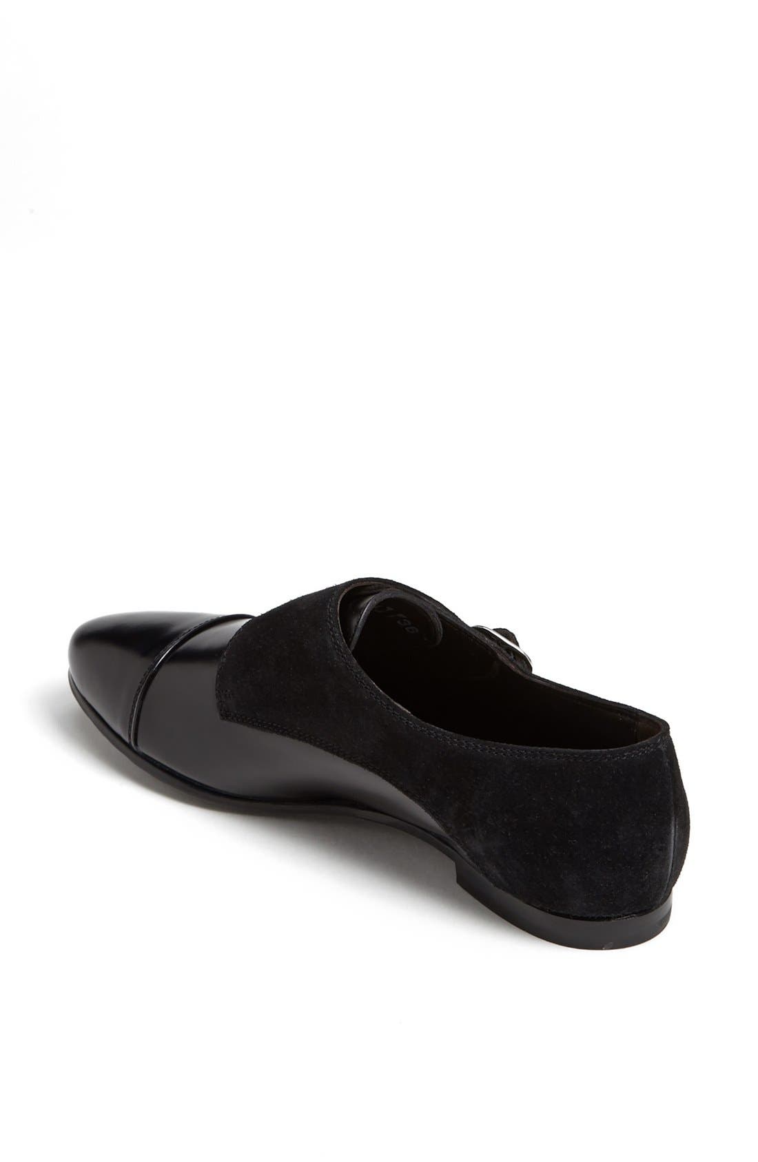 Attilio Giusti Leombruni Double Monk Strap Loafer, Alternate, color, BLACK