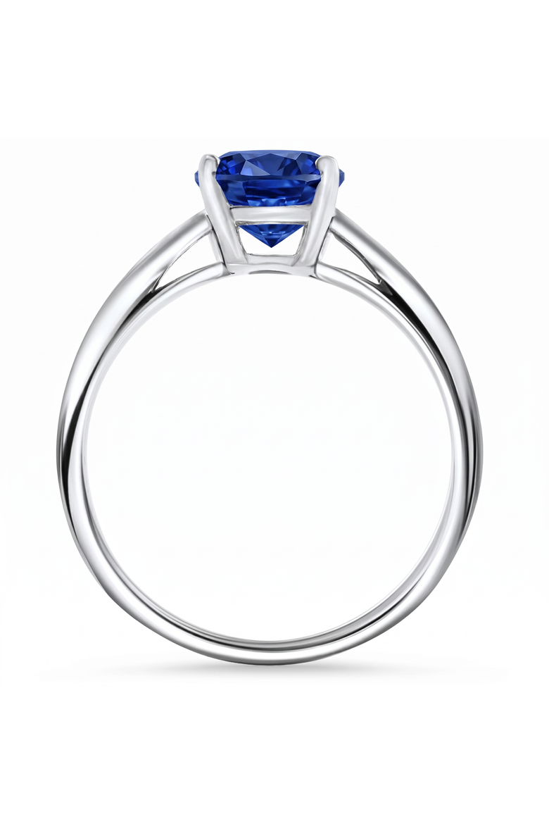 Certified 2Ct Cushion Blue Sapphire Solitaire Engagemet Ring 14k Gold Lab Grown, Alternate, color, 14k White Gold