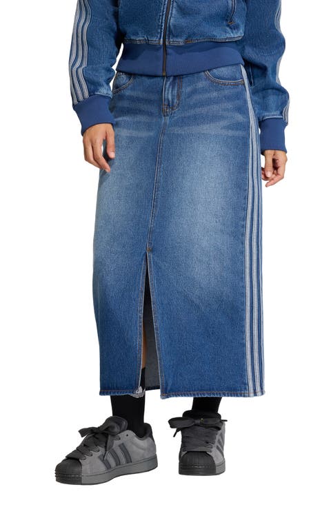 3-Stripes Denim Midi Skirt
