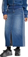 adidas Originals 3-Stripes Denim Midi Skirt