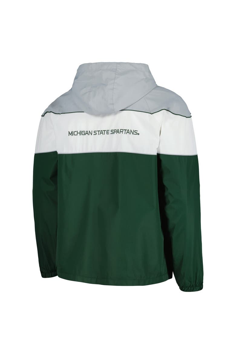 Men's G-III Sports by Carl Banks Green Michigan State Spartans Center Line Half-Zip Raglan Hoodie Jacket, Alternate, color, Green
