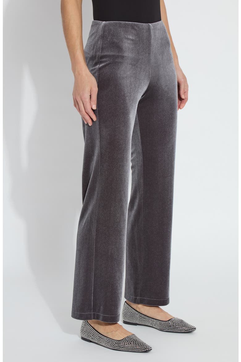 Metallic Foil Velvet Wide Leg Pants, Alternate, color, SILVERY CHARCOAL